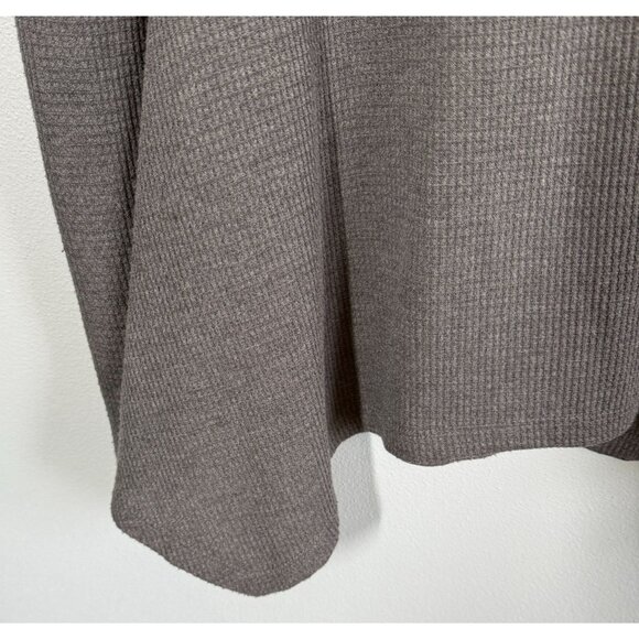 Y2K One World Waffle Knit Top Womens Small Gray Embellished Shark Bit Hem Relaxe - Picture 7 of 10